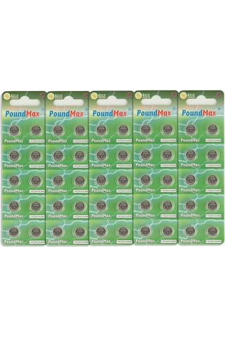 50 Adet Poundmax Ag13 Lr44 1,5 V Poundmax Alkalin Düğme Pil