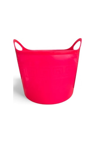 Pembe, Esnek Plastik Kova 20 Litre, Temizli Kovası, Esneyebilen Oyuncak Ve Çamaşır Sepeti Pembe