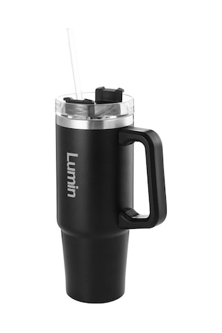 Lumin Quencher Tumbler 0,89 Litre Vakum Yalıtımlı Termos Bardak Kapaklı Ve Pipetli Black Edition