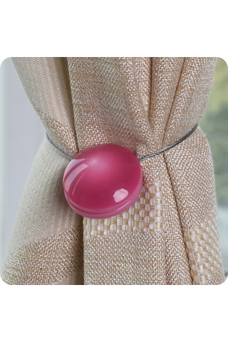 Geeroyoo Kedi Gözü Reçine Manyetik Perde Bağlayıcı - Otomatik Tutucu, Kurulumu Olmayan, Oturma Odası Perde Aksesuarı Açık Bej, Tek Adet