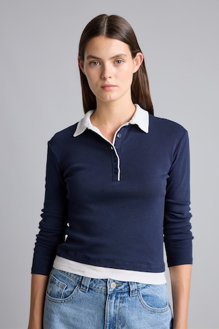 Defacto Slim Fit Kontrast Polo Yaka Ribana Uzun Kollu Basic Tişört I2637ax26aunv245 Lacivert-nv245