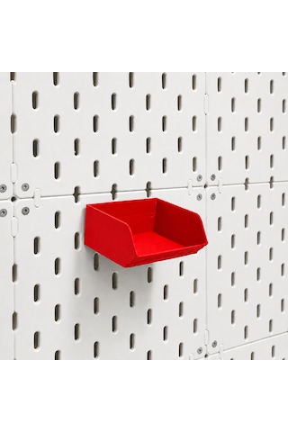 Pegboard Duvar Düzenleyici Organizer Seti Kalemlik, Çok Amaçlı Kutu, Mini Raf Ve Askılık Modüllü Modüler Duvar Organizasyon Sistemi Kırmızı