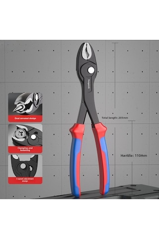 Tongxida 8 Çok Fonksiyonlu Kayar Vida Çıkarıcı, Paslanmaz Çivi Çekici, Açılabilir Balık Pense Plastik Kaplı