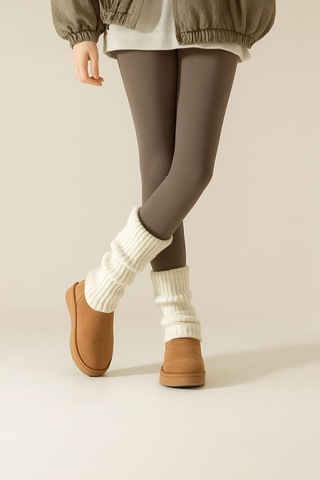 Ozzy Socks Tozluk Akrilik Triko Örgü Leg Warmer Ayak Isıtıcı Ekru Ekru