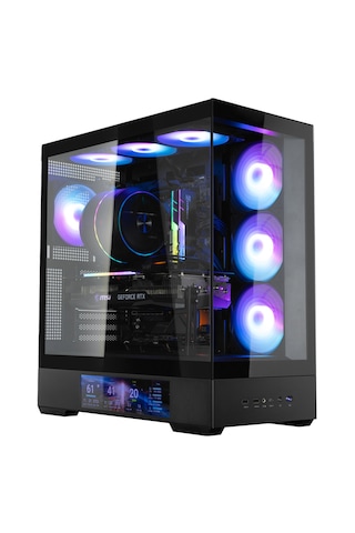 Zalman P40 Ds 4 Argb Fan Mid Tower 9.1 Lcd Ekranlı Gaming Oyuncu Bilgisayar Kasası