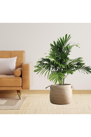 Suntek Dokuma Bitki Sepeti Çamaşır Torbası Dekorasyon L