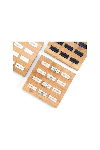 Trendooze Vitrin Tutucu Tepsisi Tepsisi Stili Stil Saklama Mücevher Çok Bambu B Ahşap A-13 Cs