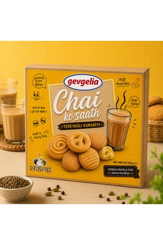 Bharat Chaı Ke Saath Kurabiye Ve Masala Chaı Premıx Seti. 140 Gr Premıx Chaı Ve 200gr Chaı Kurabiyesi