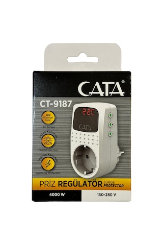 Cata Ct-9187 4000w Akım Korumalı Led Göstergeli Priz 8 Adet