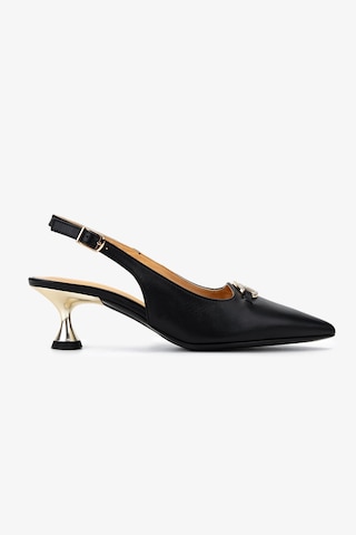 Valmenti Kadın Hakiki Deri Siyah Slingback Ayakkabı 611 H51005 Bn Ayk Sk25-26 Black Leather Siyah