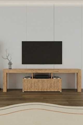 Loki 2 Kapaklı Raflı Tv Ünitesi 180 Cm Atlantik Çam Atlantik Çam