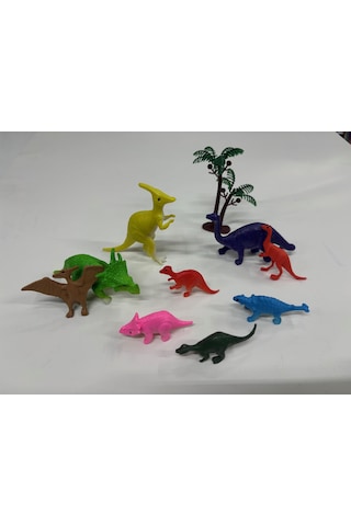 Plastik Oyuncak Dinozor Seti Dinozorlar 10 Parça Dinazor Çok Renkli Hayvan Figürü