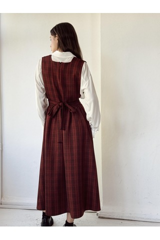 Retrobird Mandy Uzun Midi Boy Jile Elbise Kadın Kiremit-13651 Kiremit