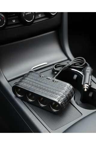 Araç İçi Güç Dağıtıcı 4 Çakmaklık 2 Usb 1 Type C Şarj Ünitesi