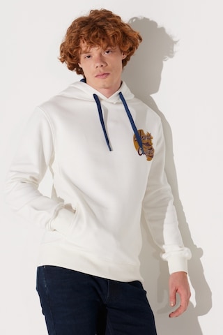 Lee Regular Fit Normal Kesim Kırık Beyaz Erkek Kapüşonlu Sweatshirt L232273102 Beyaz
