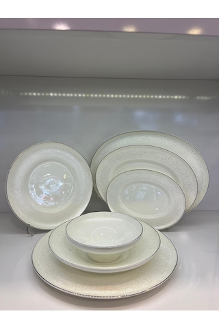 Aryıldız 60 Parça Dante Yemek Takımı Altın Beyaz - Altın