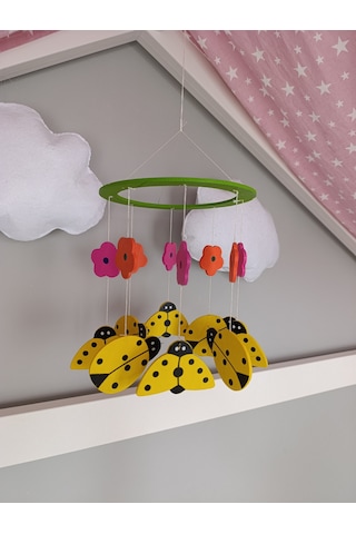Bebek Beşik Süsü Dönence Organik Dekorasyon Montessori-mdl-2006 Sarı