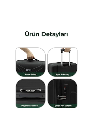 Petra Lüx Abs Büyük Boy Valiz 75 Cm Antrasit