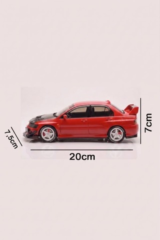 Hobiez World 1:24 Lisanslı Metal Mitsubishi Lancer Evolution Ix Kapısı Kaputu Ve Bagajı Açılan Model Araba Kırmızı