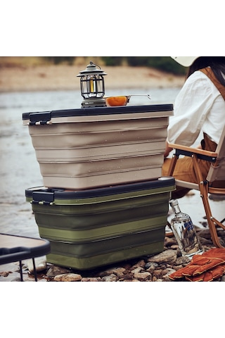 Katlanır Kamp Piknik Sepeti Yeşil