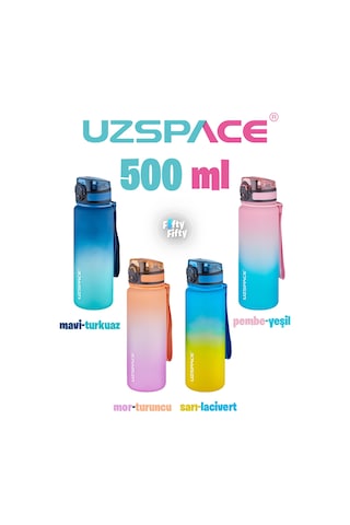 Uzspace FiftyFifty 500ml Çift Renk Softtouch FF Collection Tritan Su Matarası