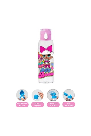 Flosoft Lisanslı Lol Matara, Lol Desenli Düğmeli Tüp Okul Suluğu, Sızdırmaz Öğrenci Suluk 500ml