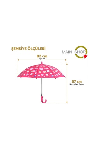Mainshop Yağmurda Renk Değiştiren Sihirli Desenli Çocuk Şemsiyesi - Okul Şemsiyesi Çok Renkli
