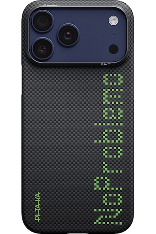 Apple Uyumlu iPhone 17 Pro Kılıf M-safeli Lumintex Teknoloji Aramid Fiber Pitaka Tactile Woven Aries Serisi Siyah Siyah