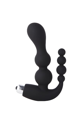 Carmine Pürüzsüz Silikon Titreşimli Vajinal Ve Anal Plug Siyah
