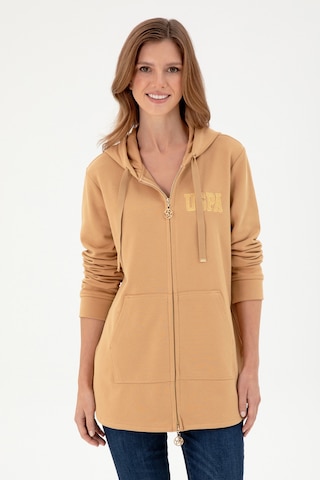 U.S. Polo Assn. Kadın Camel Kapüşonlu Sweatshirt 50289545-VR015