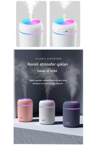 Renkli Hava Nemlendirici Masaüstü Arıtma Cihazı -pembe