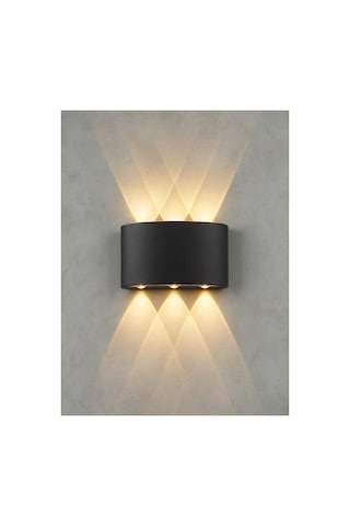 Bs Light Schuar 8011 Haiti Aplik 3+3 Dekoratif Çift Yönlü Aplik 10w 3200k Sarı Elektrikli Pil İle Çalışmaz Siyah
