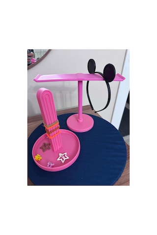 Yüksek Kalite Nazaro 2'li Saç Aksesuar Düzenleyici Set: Toka & Taç Standı Okul İhtiyacı Pembe - 915791852 Pembe