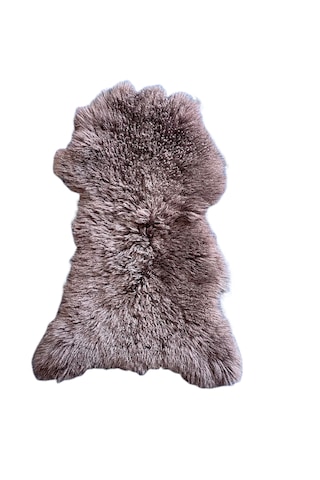 Gerçek Uzun Tüylü Koyun Postu Kahve 70x50 Cm Kahverengi