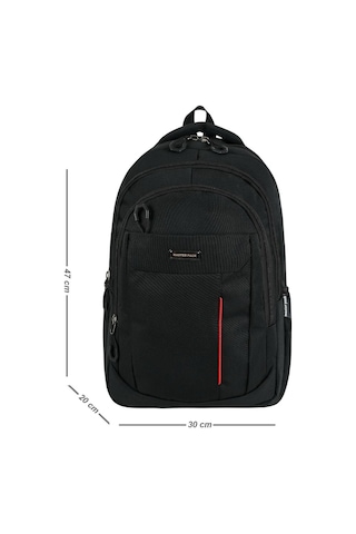 Unisex Okul Sırt Çantası Lise-ortaokul Sırt Çantası 47 30 Cm Kalın Su İtici Kumaş Siyah