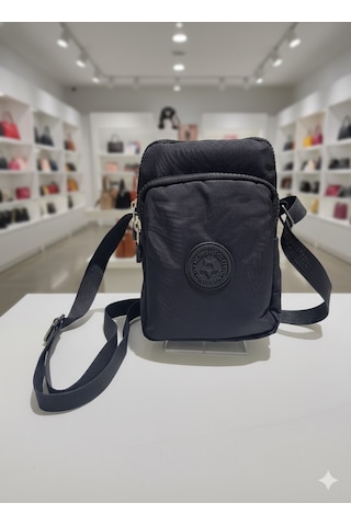 Newish Polo Kadın Krinkıl Ayarlanabilir Askılı Postacı Omuz Çantası Siyah