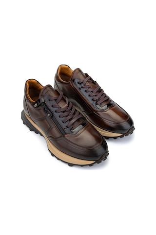 Tamer Tanca Erkek Hakiki Deri Kahverengi Sneakers & Spor Ayakkabı 383 5454 Erk Ayk Y23 Kahve/sılver Kahverengi - Gümüş
