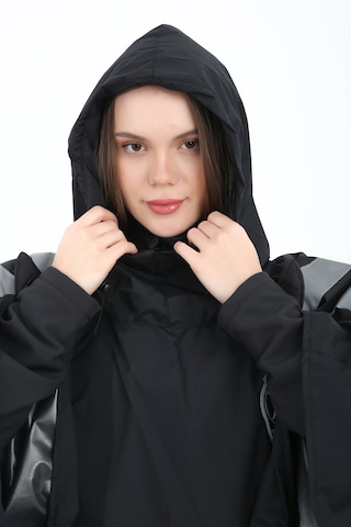 Özel Güvenlik Yağmurluğu Reflektörlü Su Geçirmez Panço Unisex Füme