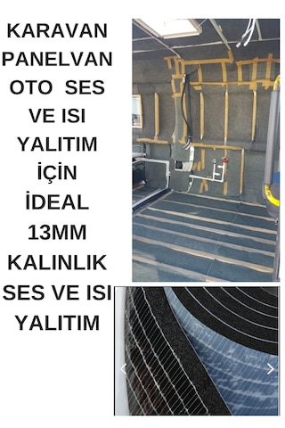 13mm Kalınlık 50x100cm 0,5 M2 Yapışkanlı Oto Ses Yalıtım Karavan Oto Konteyner Kaucuk Sünger Ses