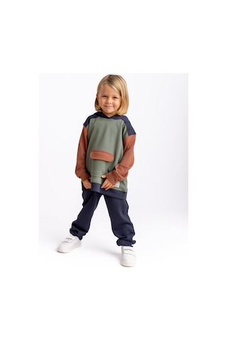 Oliventhekid Lacivert Üç Renkli Modal Unisex Çocuk Takım Lacivert