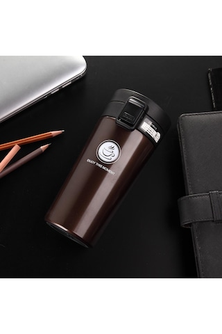 Kahverengi Premium Seyahat Kahve Kupa Paslanmaz Çelik Termos Bardak Bardak Termos Termos Bardak Su Şişesi