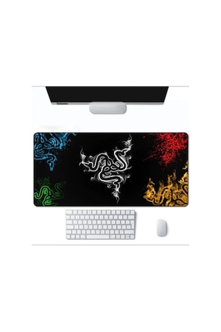 Azemax 70X30Cm Razer 5Renk Desenli Oyuncu Mousepad Kaydırmaz Taba