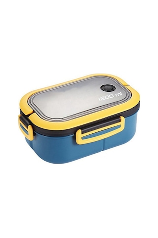 Yeşil Taşınabilir Sevimli Öğle Yemeği Kutusu - Bölmeli Bento Mikrodalga Yeşil