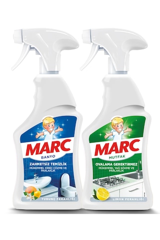 Marc Mutfak Yağ ve Kir Çözücü Temizlik Spreyi 750 ML + Banyo Kireç Sökücü Sprey 750 ML