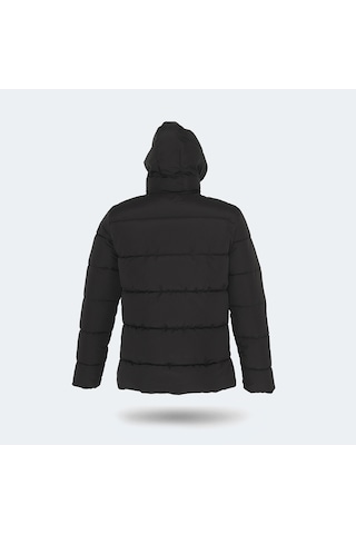 Slazenger GAFAR Büyük Beden Erkek Kapüşonlu Şişme Siyah Mont & Kaban