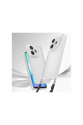 Zore Xiaomi Redmi 13 4g Uyumlu Kılıf Airbagli Takılabilir Askı Aparatlı Msra Snap Silikon Kapak-şeffaf Şeffaf
