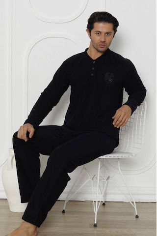 Erkek Cepli Kışlık Polar Pijama Takımı 02352 Lacivert