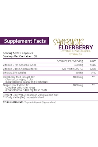 Nutriflair Elderberry Wıth Vıtamın C Zınc & Vıtamın D3 120 Caps Aromasız