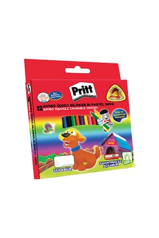 Pritt Silinebilir Jumbo Mum Pastel Boya 12 Renk