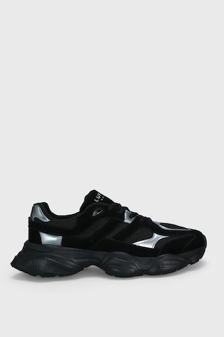 Lufian Mark Erkek Deri Sneaker Ayakkabı Siyah Siyah 112230240100100 Siyah